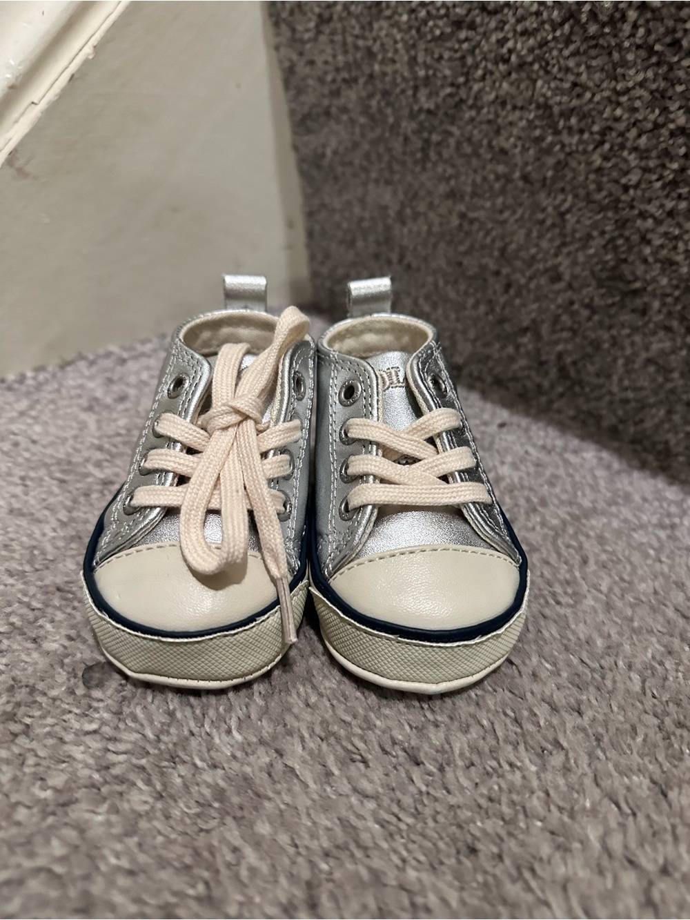Polo by Ralph Lauren Silver and Cream Kids Sneakers